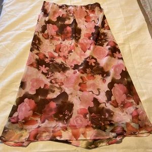 CATO, Women’s Pink/Brown Floral Maxi skirt